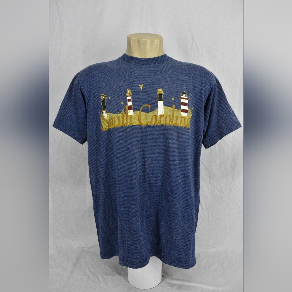 Vintage 90's Tennessee River Printed T-Shirt  South Carolina,Size:L,Color:Blue